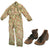 Original U.S. WWII Army M1942 Camouflage Jungle Suit Herring Bone Twill Coveralls with Internal Suspenders and Army Issued Boots Original Items