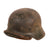 Original German WWII Army Heer M40 "No Decal" Steel Helmet with 1940 Dated 57cm Liner & Chinstrap - Stamped NS64 - Partial Replacement Decal Original Items