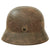 Original German WWII Army Heer M40 "No Decal" Steel Helmet with 1940 Dated 57cm Liner & Chinstrap - Stamped NS64 - Partial Replacement Decal Original Items