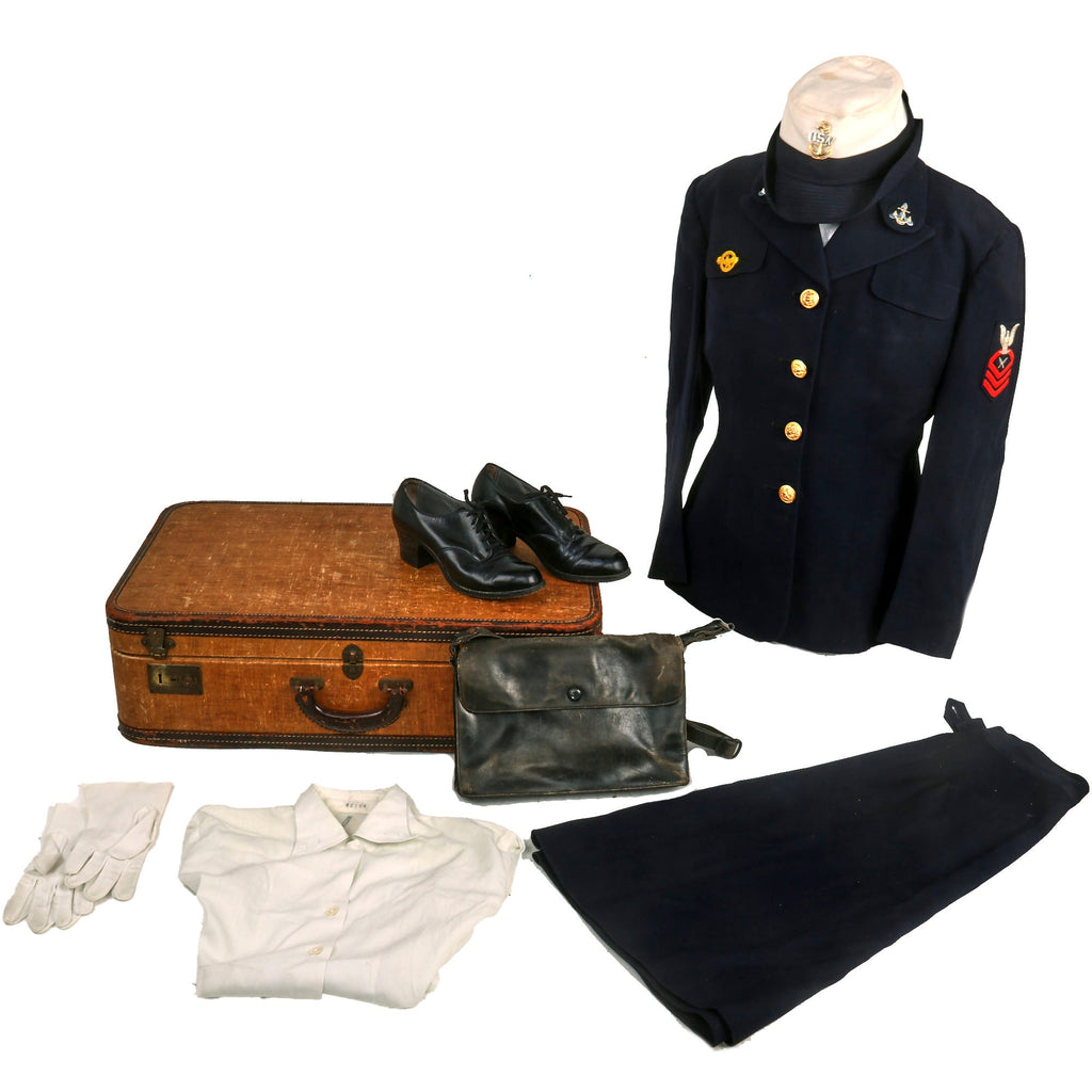 Original U.S. WWII Women Accepted for Volunteer Emergency Service “WAVES” Naval Reserve Blue Service Dress Uniform Grouping For Chief Yeoman Yvonne McManus Original Items