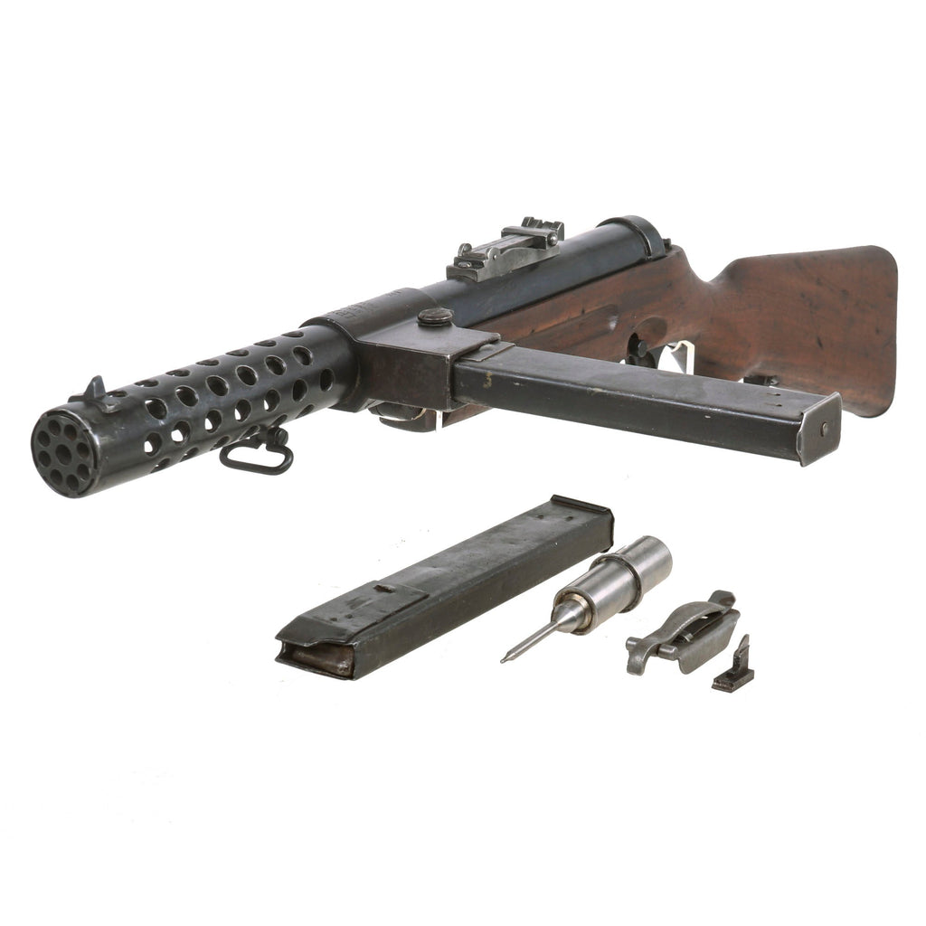 Original German WWII Schmeisser MP-28/II Display Submachine Gun with Firing Pin, 2 Magazines & More - Serial 2587 Original Items