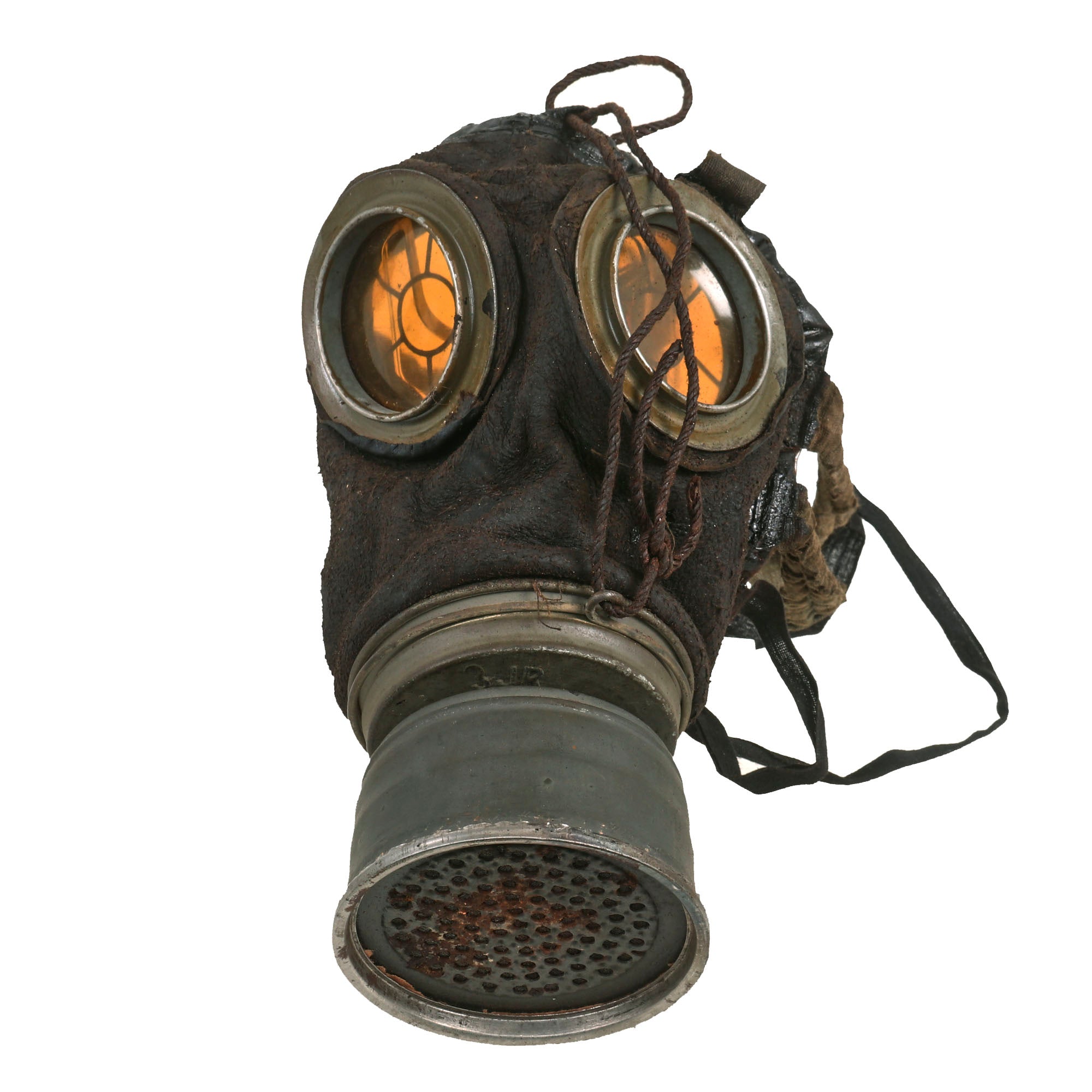 Mask Aitems Original Imperial German WWI M1917 Ledermaske Gas Mask with Can ...