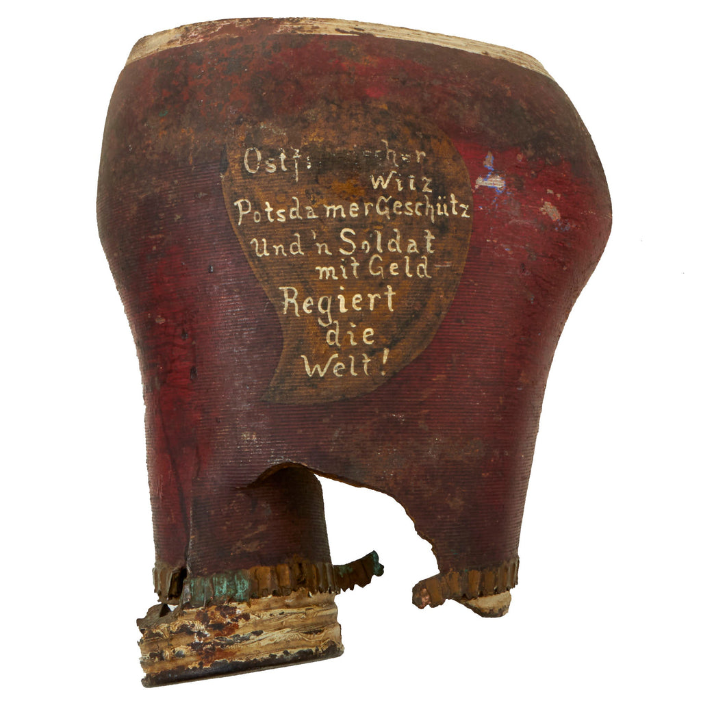 Original Imperial German WWI Personalized “exploded” Inert 75mm Shrapnel Producing Warhead, As Featured In The Book “Trench Art, An Illustrated History” by Jane Kimball on Page 165 Original Items