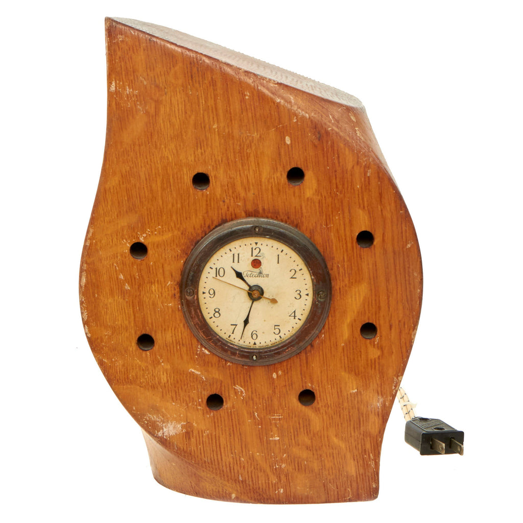 Original U.S. WWI Curtiss JN “Jenny” Biplane Propeller Early 8-Bolt Hub Converted Post-War To Commemorative Desk Clock - Functional Original Items