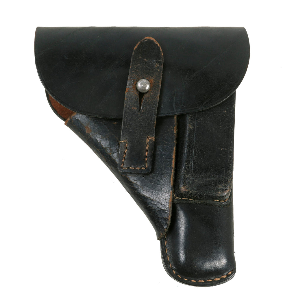 Original German WWII Walther PP / PPK Pistol Black Leather Breakaway Holster by Gustav Genschow & Co. - Dated 1944 Original Items