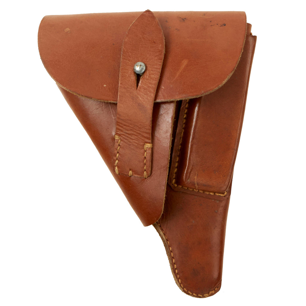 Original German WWII Era Unmarked Brown Leather Holster for the Walther PPK Pistol Original Items
