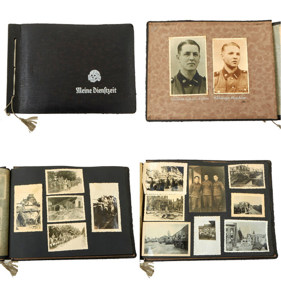 Original German WWII 3rd SS Panzer Division Totenkopf "Meine Dienstzeit" Personal Photo Album - 202 Photos Original Items