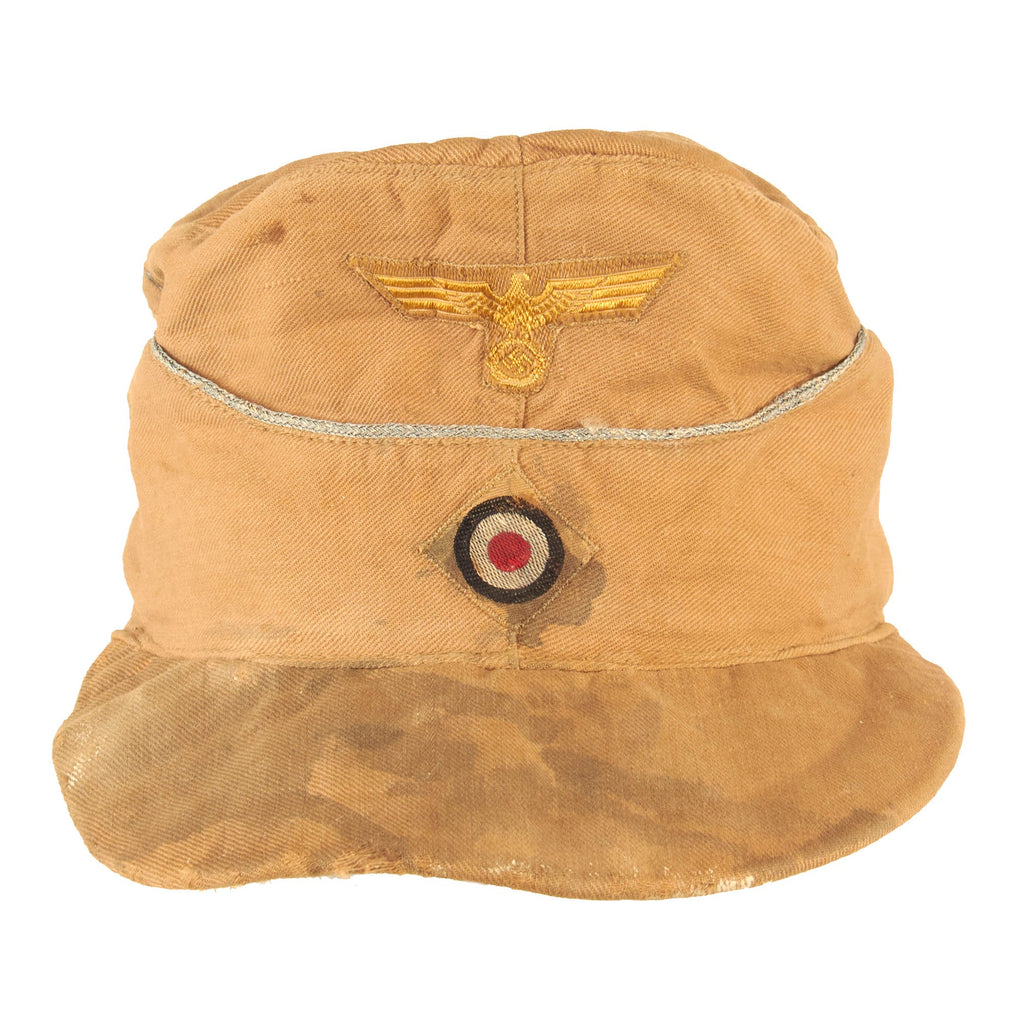 Original German WWII Service Used Kriegsmarine DAK Coastal Artillery M41 Officer's Field Cap - Küstenartillerie Original Items