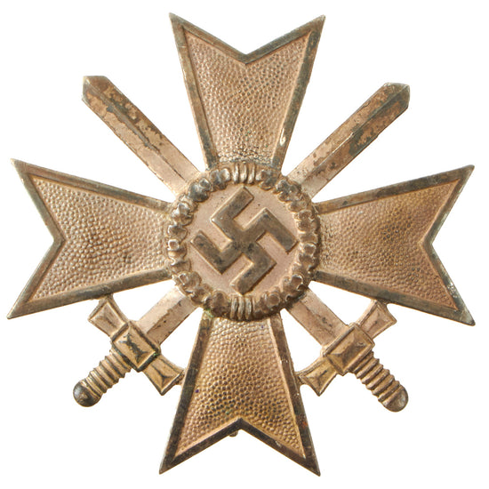 Original German WWII Early Vaulted War Merit Cross KvK 1st Class with Swords - Unmarked - Kriegsverdienstkreuz Original Items