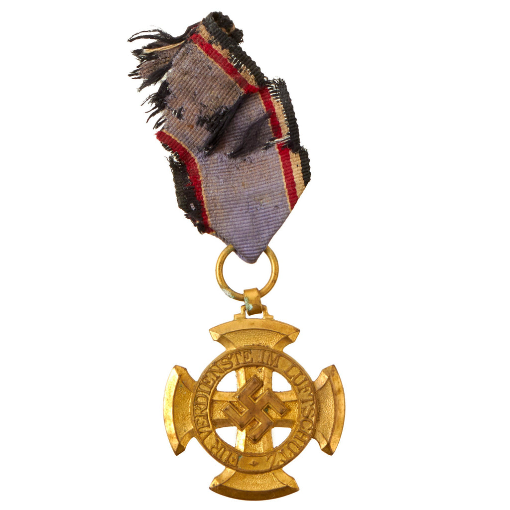 Original Rare German WWII RLB Luftschutz Air Defense Honor Medal 1st Class with Ribbon by Wilhelm Deumer Original Items