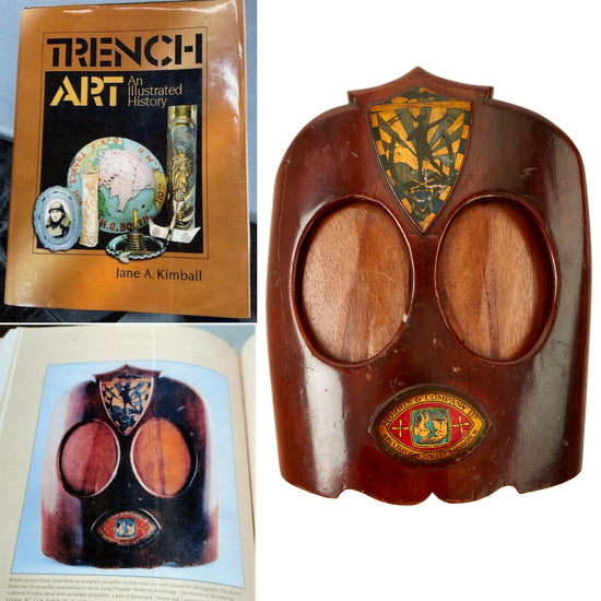 Original British WWI Trench Art Picture Frame Made From Aircraft Propellers by Lang Propeller Co. Ltd As Featured In The Book “Trench Art, An Illustrated History” by Jane Kimball on Page 312 Original Items