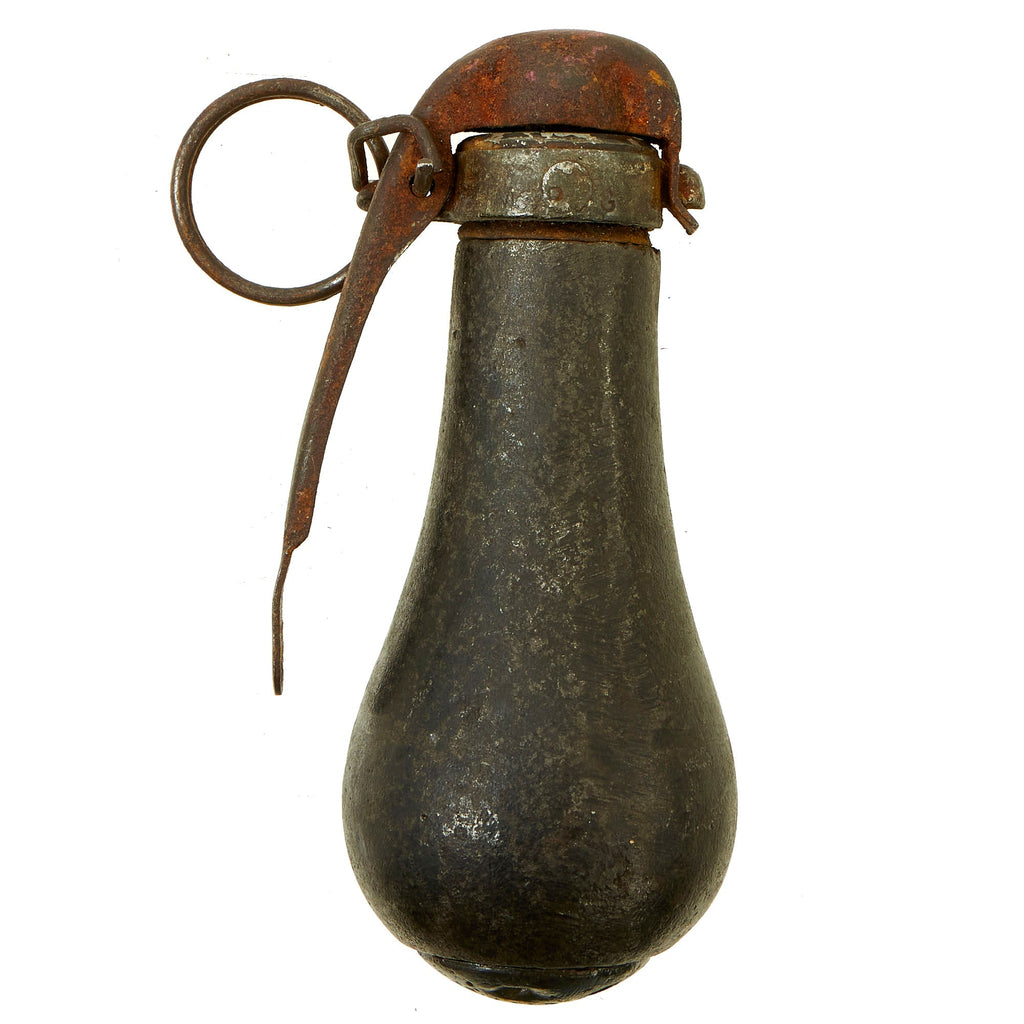 Original French WWI Inert P1 Pear Percussion Grenade With M1916 Fuse - Percutante Grenade Nr.1 Original Items
