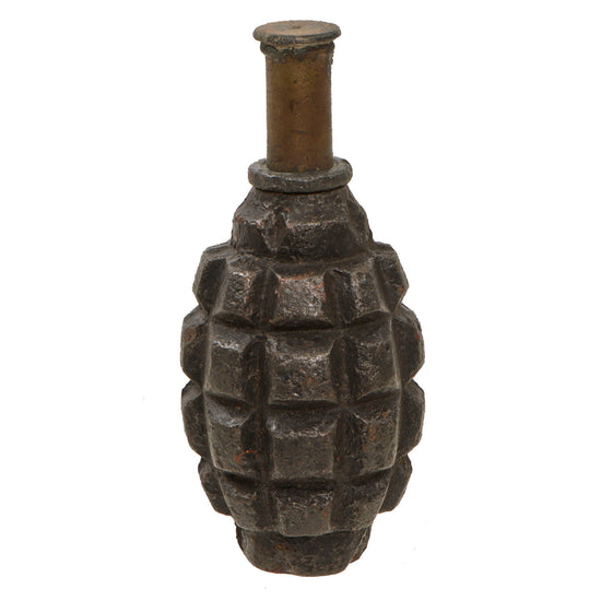 Original French WWI Inert Complete F1 Hand Grenade with Original Fuse Cap Original Items