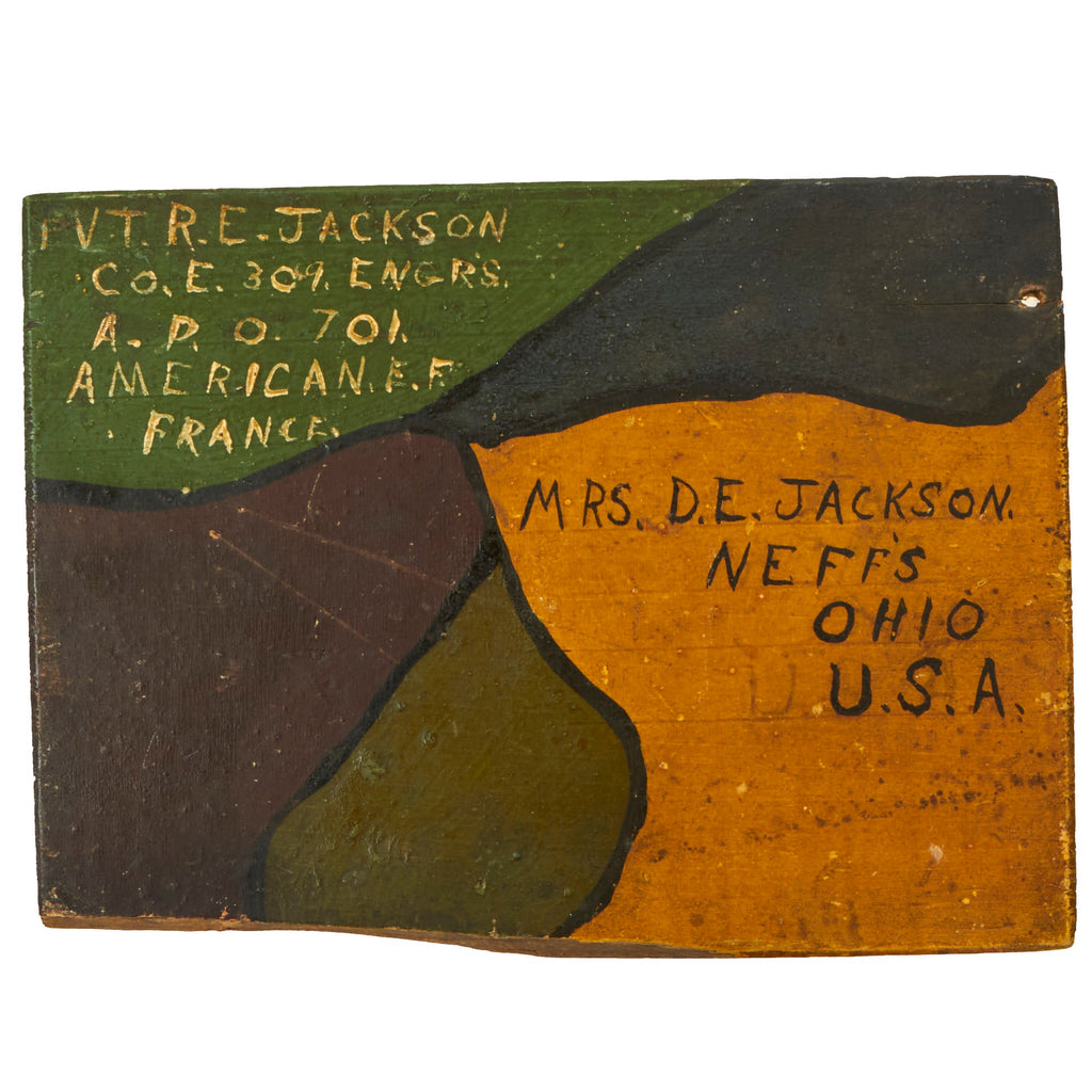 Original U.S. WWI Camouflage Box Top Sent Home by Soldier and Featured in Trench Art: An Illustrated History by Jane A. Kimball Original Items