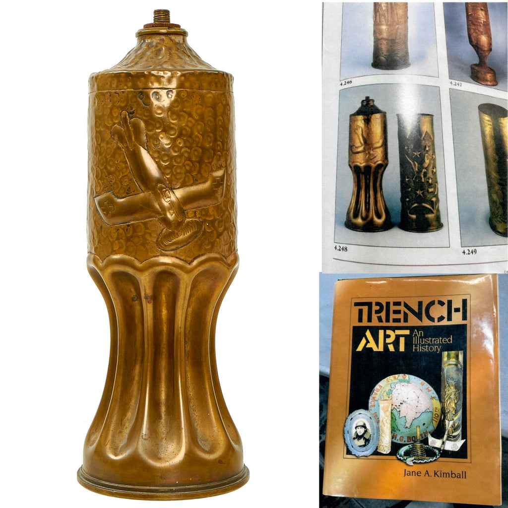 Original French WWI Trench Art 18 Pounder Oil Lamp As Featured In The Book “Trench Art, An Illustrated History” by Jane Kimball Original Items