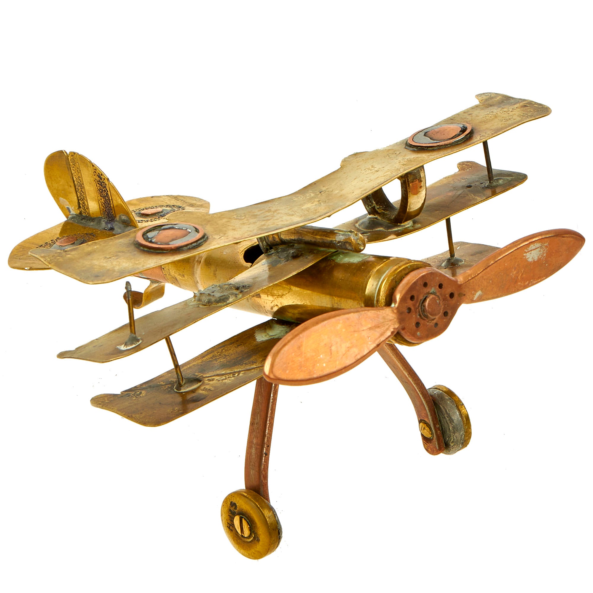 Original British WWI Era Sopwith Triplane Trench Art Constructed
