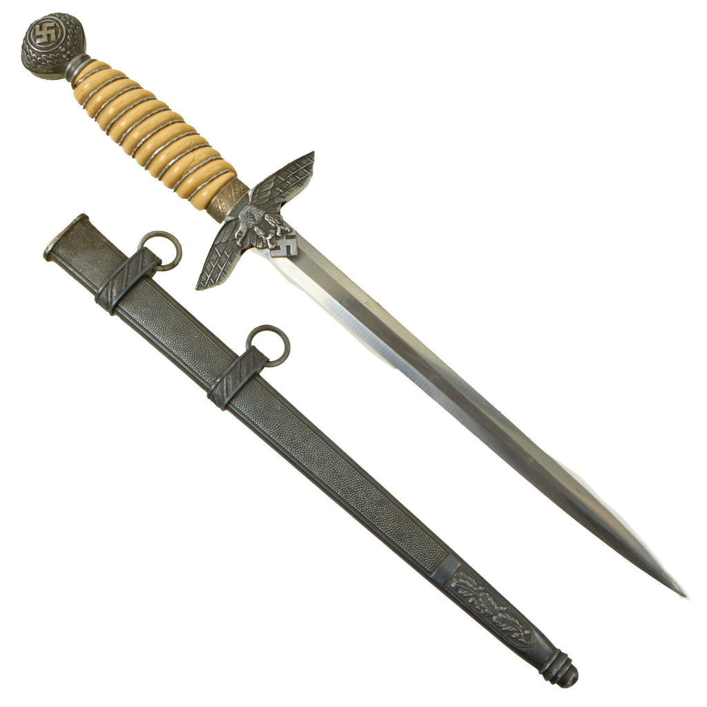 Original WWII German 2nd Model Luftwaffe Dagger by  F. W. Höller of Solingen with Scabbard Original Items