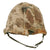 Original U.S. WWII Korean War USMC McCord Fixed Bale M1 Helmet with IMP Liner & Torn USMC Cover With Stenciled Eagle, Globe and Anchor Original Items
