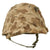 Original U.S. WWII Korean War USMC McCord Fixed Bale M1 Helmet with IMP Liner & Torn USMC Cover With Stenciled Eagle, Globe and Anchor Original Items