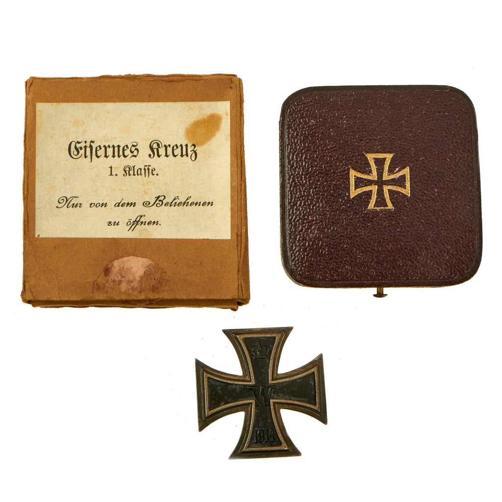 Original Imperial German WWI Cased Prussian Iron Cross First Class 1914 marked 800 in Original Box - EKI Original Items
