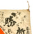 Original Japanese WWII Hand Painted Cloth Good Luck Flag With Temple Stamps - 36” x 27 ½” Original Items