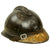 Original French WWI Issue Model 1915 Adrian Helmet in Horizon Blue with RF Badge With Soldat De La Grande Guerre Plaque - Complete Original Items
