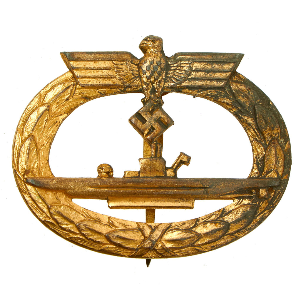 Original German WWII French Made Kriegsmarine U-Boat War Badge - Bacqueville Attributed - U-Boot-Kriegsabzeichen Original Items