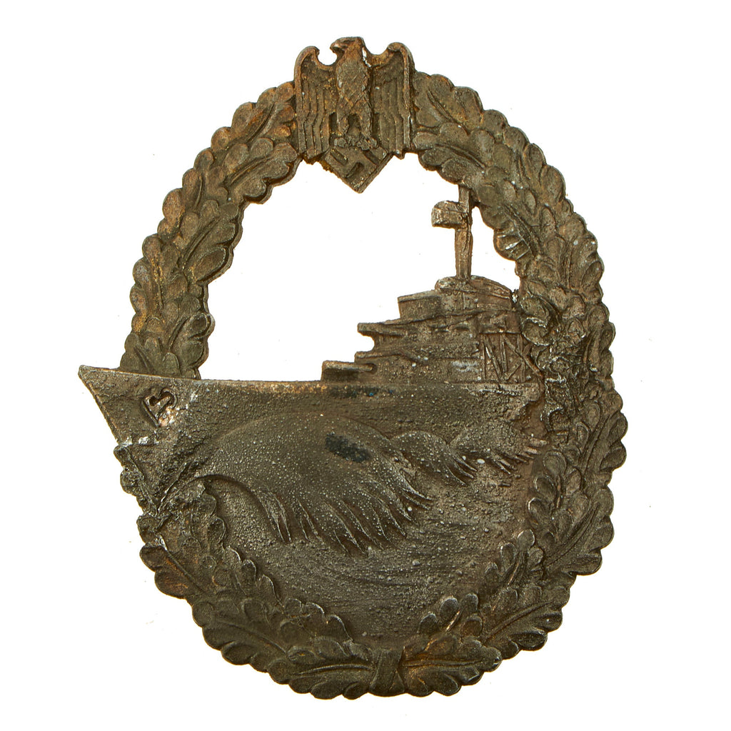Original German WWII French Made Kriegsmarine Destroyer War Badge - Bacqueville Attributed Original Items