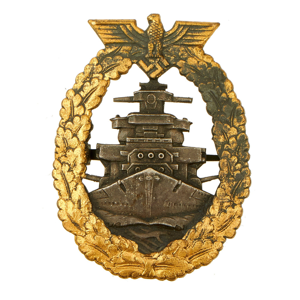 Original German WWII French Made Kriegsmarine High Seas Fleet Badge - Bacqueville Attributed Original Items