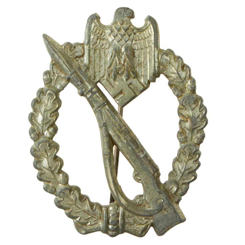 Original German WWII Silver Grade Infantry Assault Badge by Gebrüder Wegerhoff of Lüdenscheid Original Items