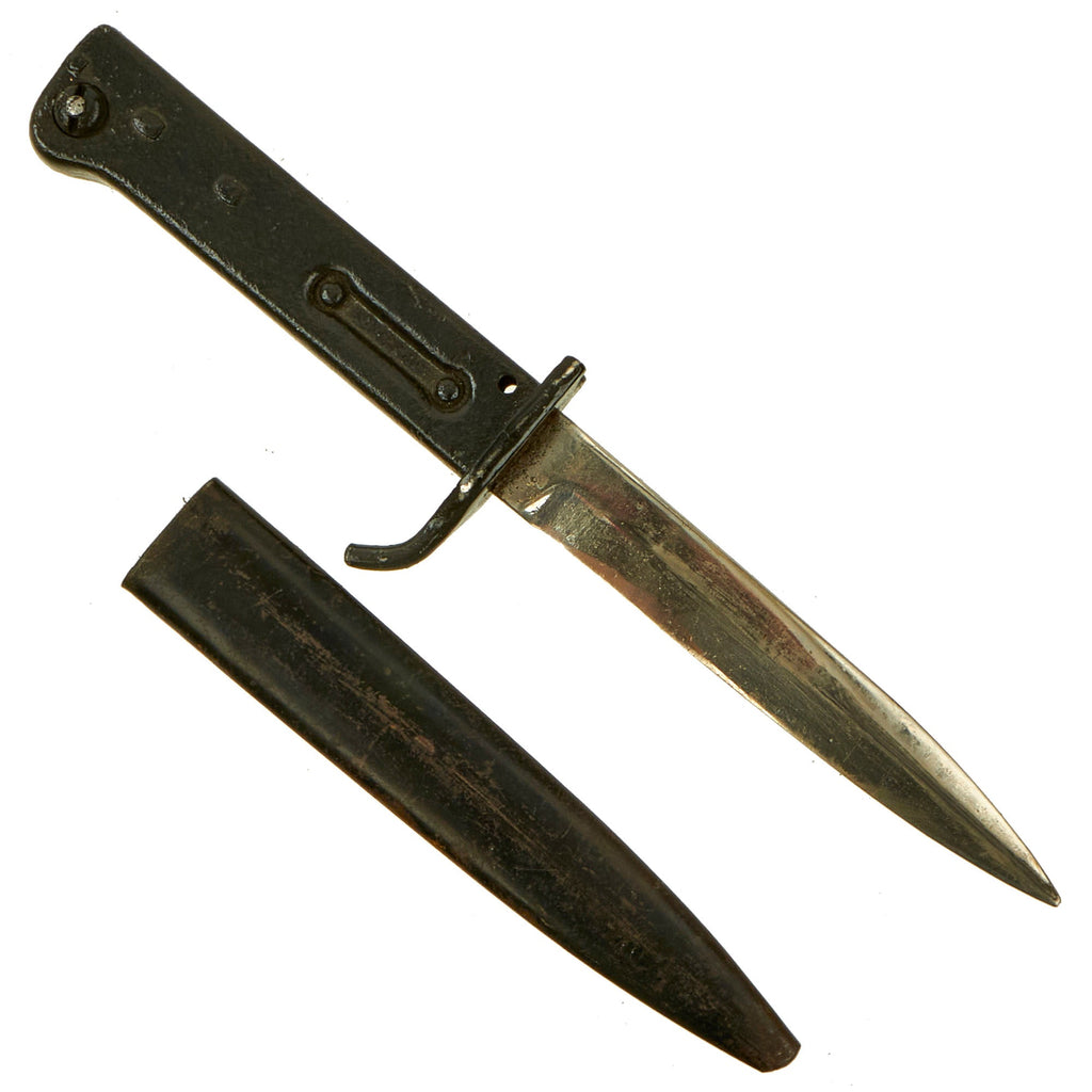 Original German WWI Steel Hilt 5 ½” Blade Ersatz Bayonet Fighting Knife Combination with Scabbard by Franz Koller & Co. - Carter Type EB2 Original Items