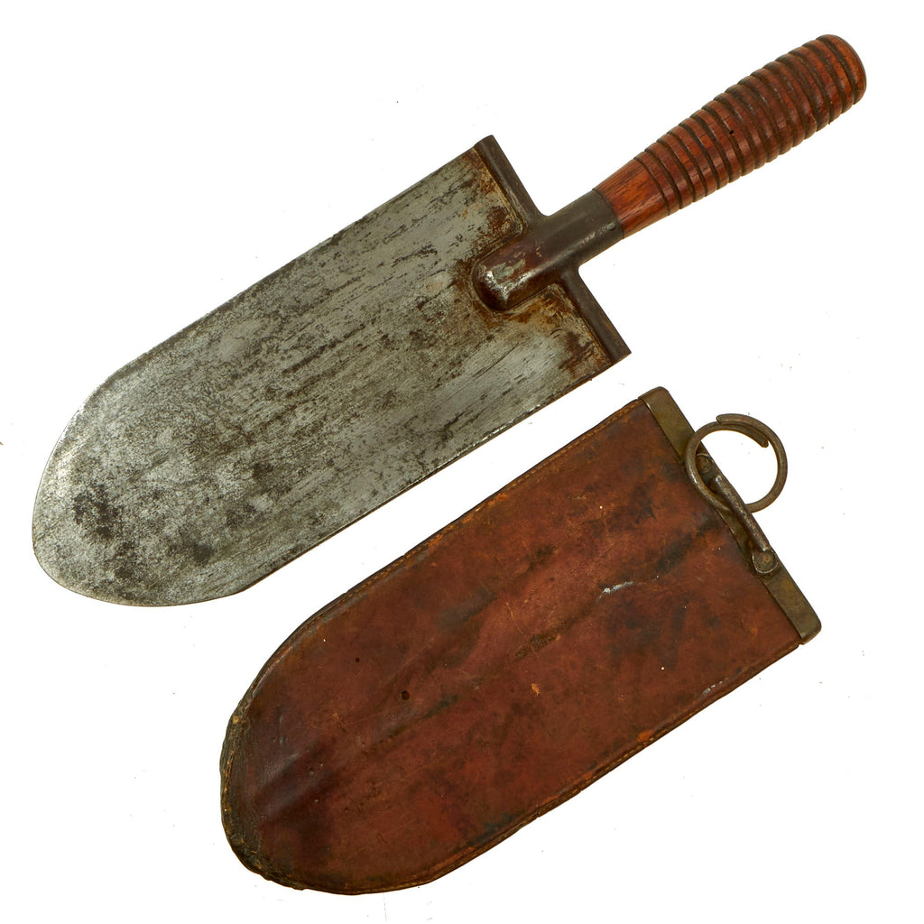 Original U.S. Indian Wars Era Model 1873 Entrenching Tool Knife with U.S. Marked Leather Scabbard Original Items