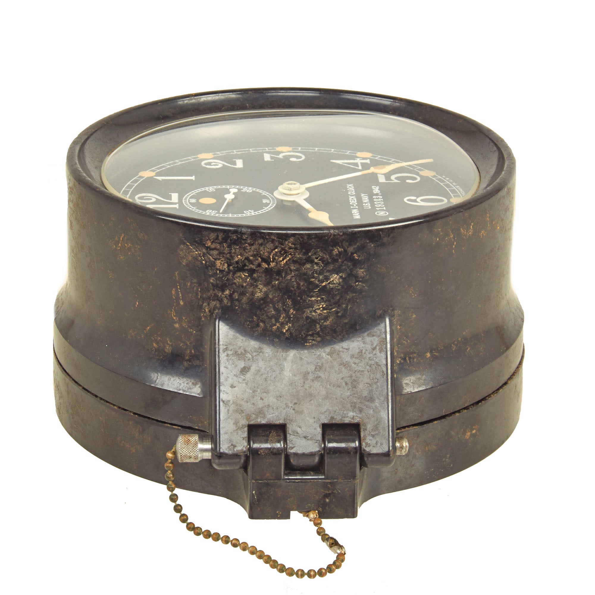 Original WWII U.S. Navy Type Mark I Deck Clock by Seth Thomas With