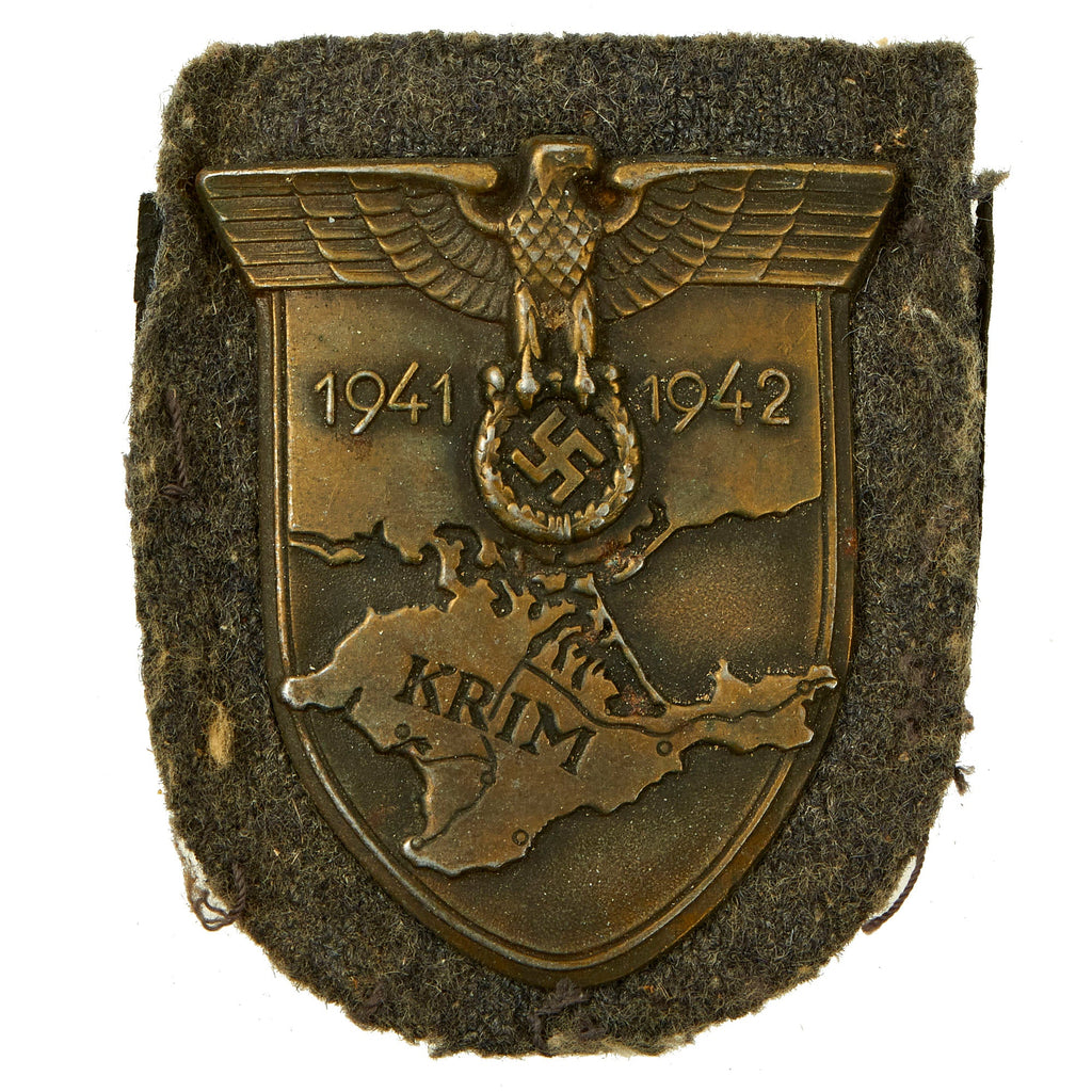 Original German WWII Uniform Cut Off Luftwaffe Crimea Krim Shield Decoration - Krimschild Original Items