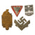Original German WWII Belt Buckle, Award & Tinnie Grouping with Italian-German Africa Medal & HJ Buckle - 14 Items Original Items