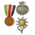 Original German WWII Belt Buckle, Award & Tinnie Grouping with Italian-German Africa Medal & HJ Buckle - 14 Items Original Items