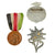 Original German WWII Belt Buckle, Award & Tinnie Grouping with Italian-German Africa Medal & HJ Buckle - 14 Items Original Items