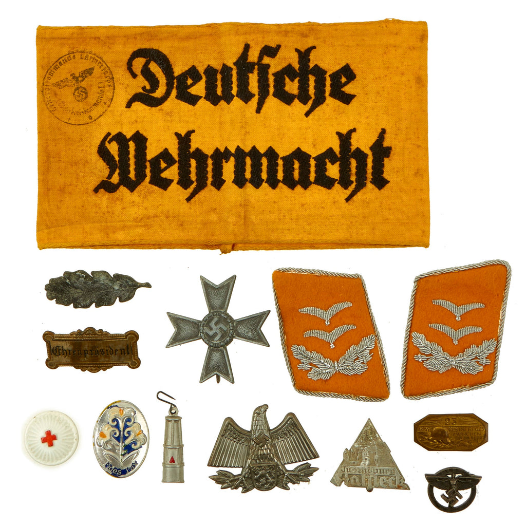 DRAFT 2 Original German WWI & WWII Medal and Insignia Grouping with WWI Wound Badge & Mother's Cross - 7 Items Original Items
