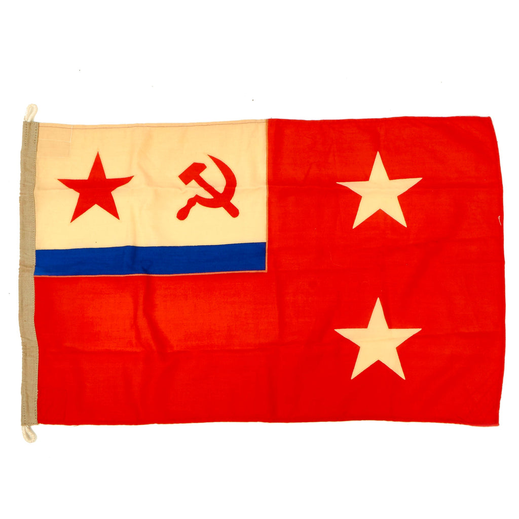 Original Cold War Era Soviet Naval Flag of Flotilla or Squadron Commander Dated 1981 - 39” x 25 ½” Original Items