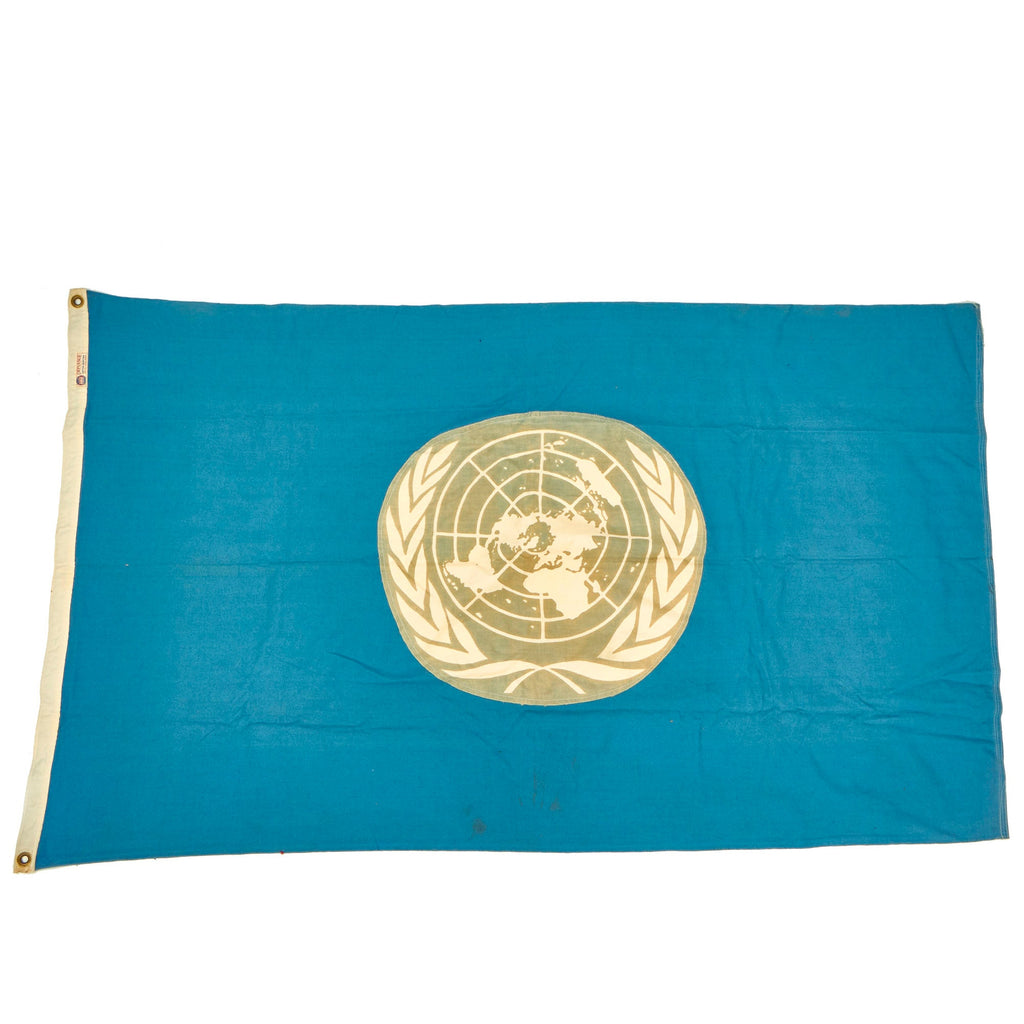 Original U.S. Made Korean War Era Defiance Brand Flag of the United Nations by Annin Flag Company - 35" x 60” Original Items