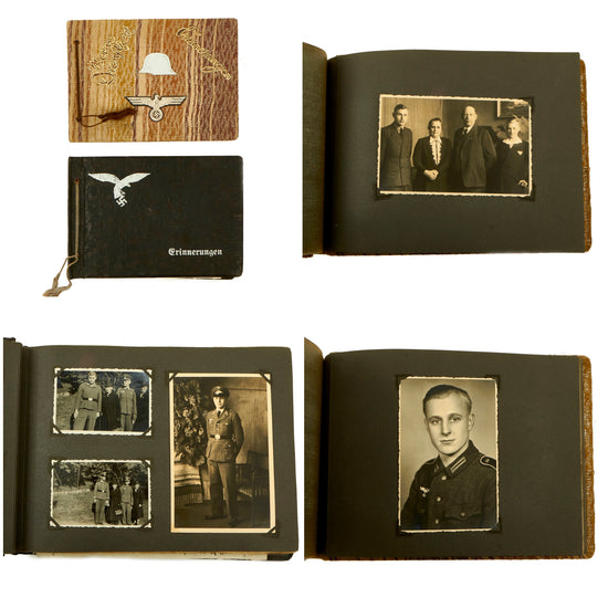 Original German WWII Photo Album Set of Two Brothers - Luftwaffe Fallschirmjäger Paratrooper in Crete & Army Heer Albums Original Items