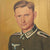 Original German WWII Panzerjäger Anti-Tank Unteroffizier NCO Framed Portrait Painting - Signed and Dated 1945 - 22" x 28" Original Items