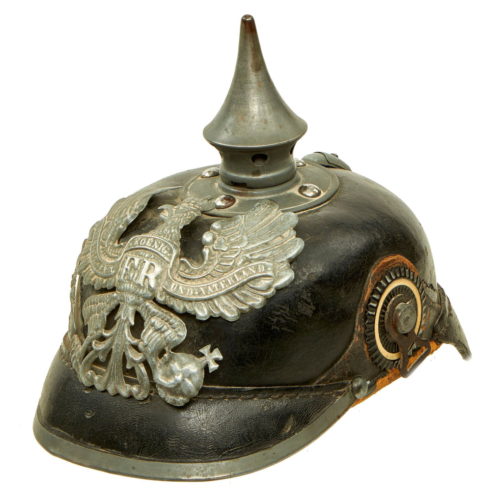 Original Imperial German WWI Prussian EM/NCO Infantry M1915 Pickelhaube Spiked Helmet Original Items