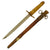 Original Japanese WWII M1883 Naval Officers Dirk with Brass Mounted Leather Scabbard Original Items