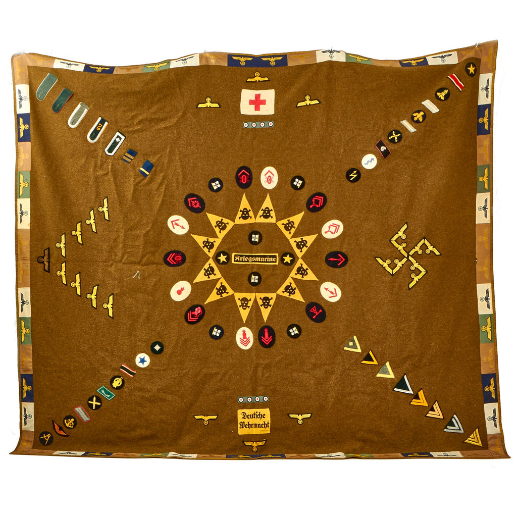 DRAFT Original U.S. WWII Military Unit Patched Souvenir Wool Army Blanket - 161 Patches Original Items