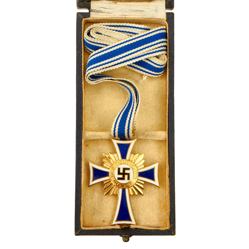 Original German WWII Cased Gold Mother’s Cross by C.F. Zimmermann of Pforzheim Original Items