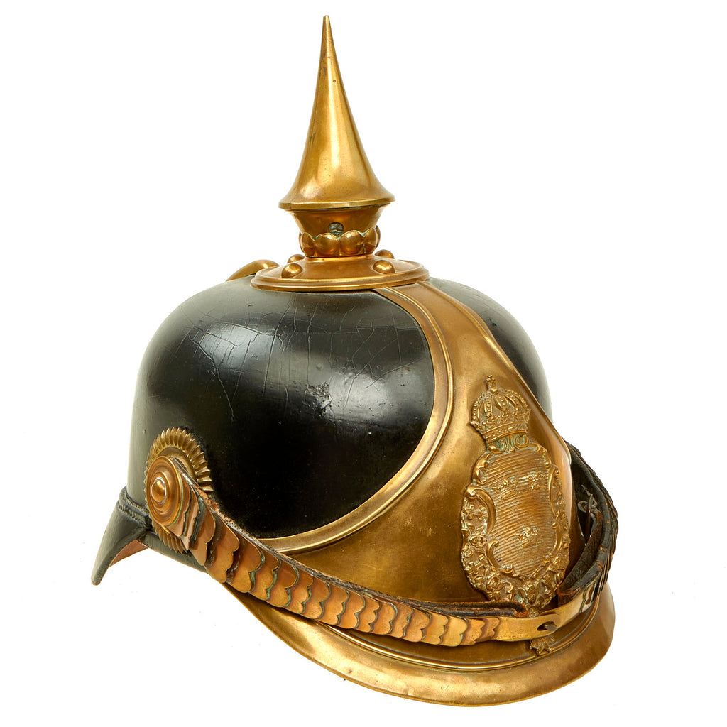 Original Swedish Model 1881 Royal Dragoons NCO Spiked Cavalry Helmet Original Items