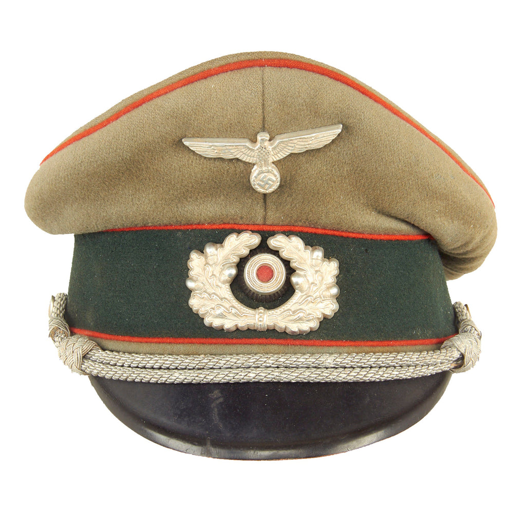 Original German WWII Service Used Army Heer Artillery Officers Schirmmütze Visor Crush Cap Original Items