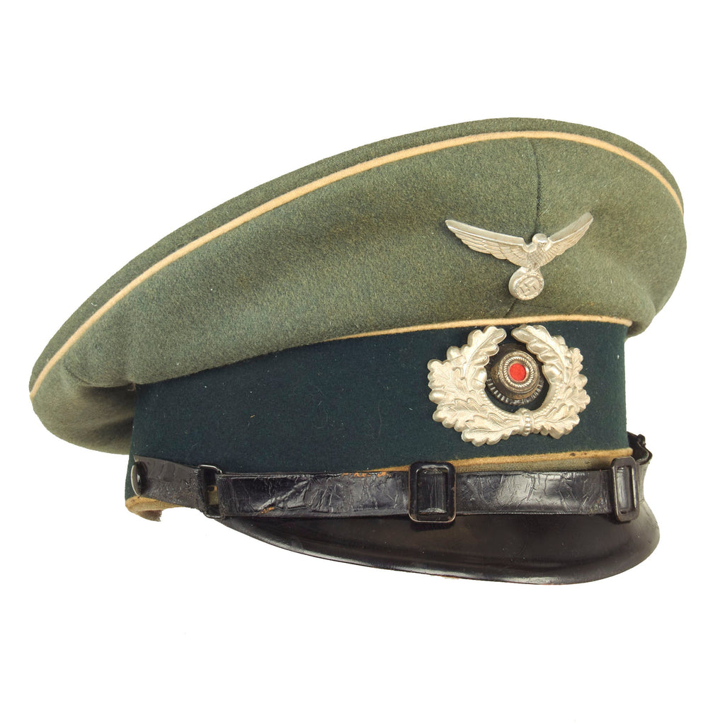 Original German WWII Named Army Heer Infantry EM/NCO Schirmmütze Visor Cap by Albert Walter of Tübingen Original Items
