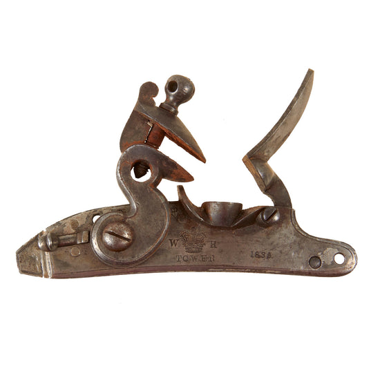 Original British King William IV Flintlock Saddle Ring Carbine Lock Assembly Dated 1835 - Fully Functional Original Items
